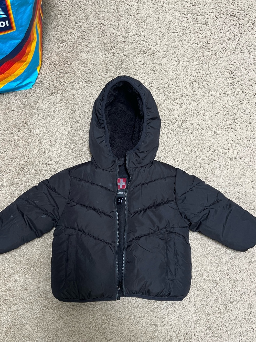 Swiss Tech Baby/Toddler Size 18month Black Hooded Puffer Jacket